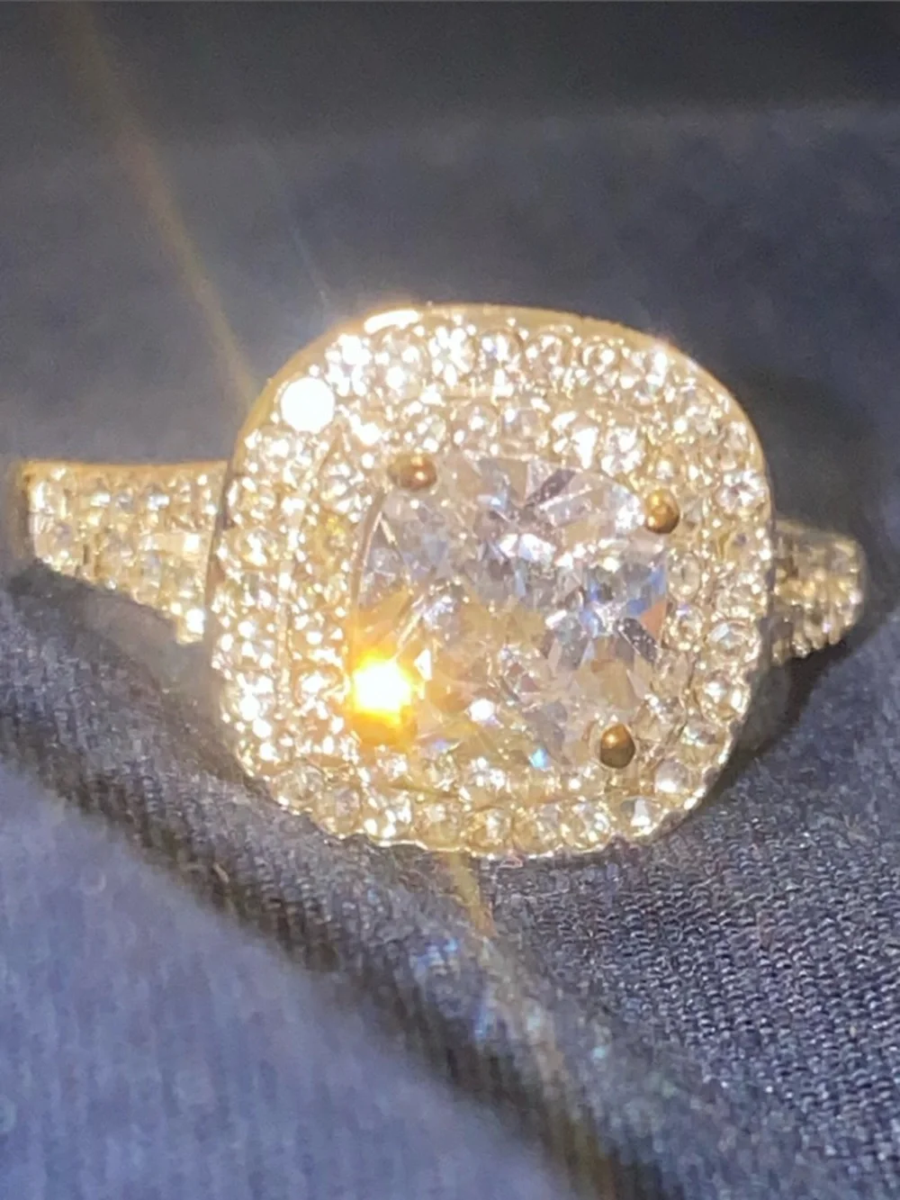 Classic Halo Cushion Engagement Ring in Silver